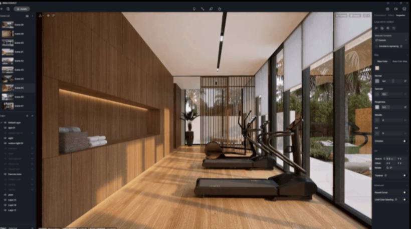 預售屋室內 3D 建模擬真視覺化導覽畫面