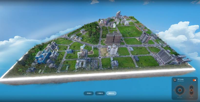 校園園區空拍建模空中鳥瞰 3D 區域模型