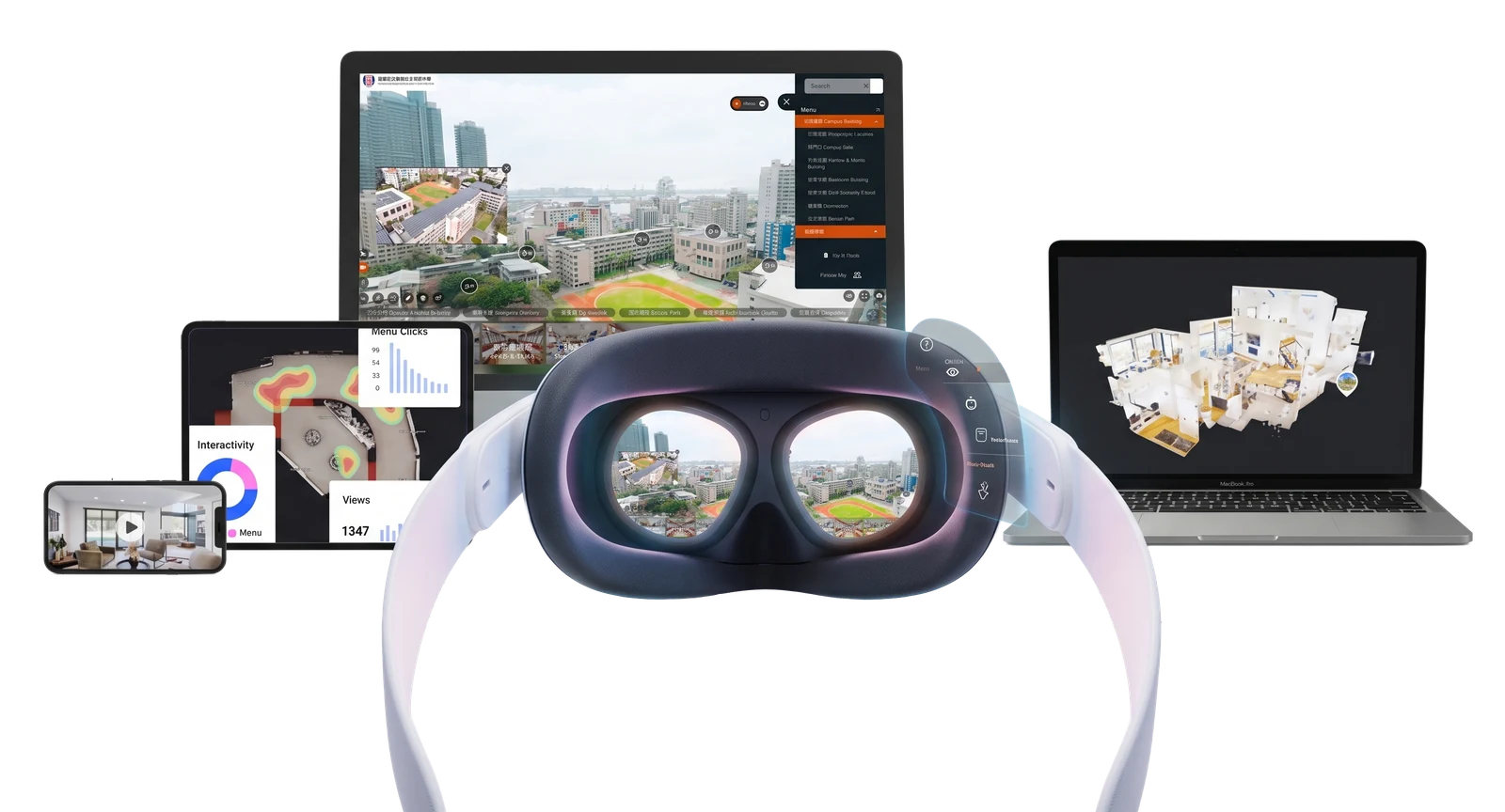 桌機、平板、手機、筆電與 VR 頭盔皆可瀏覽 360環景導覽